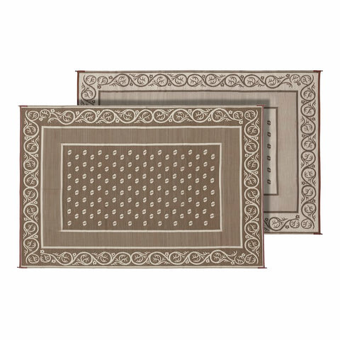 Faulkner RV Reversible Vineyard RV Patio Mat - Beige - 9' x 12'