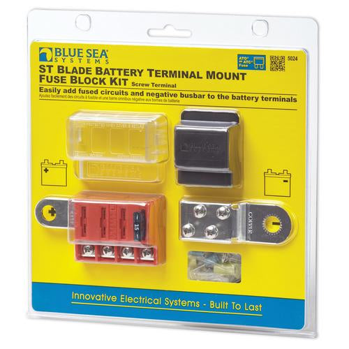 Blue Sea Systems ST Blade Battery Terminal Mount Fuse Block Kit