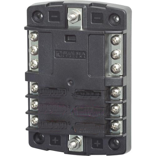 Blue Sea Systems ST Blade Fuse Block - 6 Circuits with Negative Bus