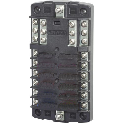 Blue Sea Systems ST Blade Fuse Block - 12 Circuits with Negative Bus