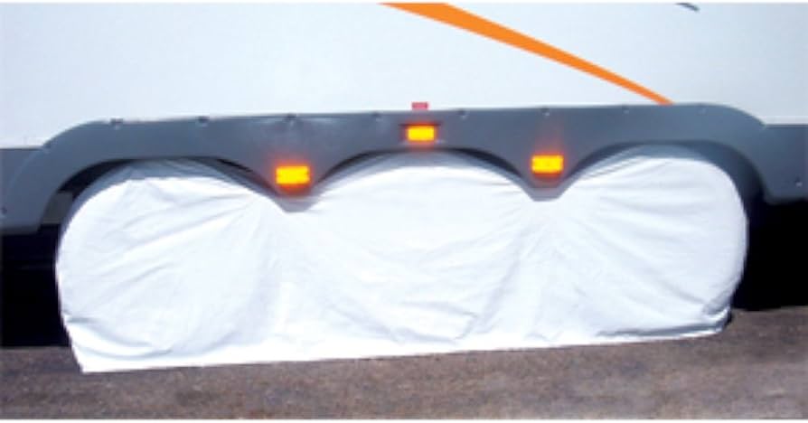 ADCO White Small Triple Axle Tyre Gard Wheel Cover