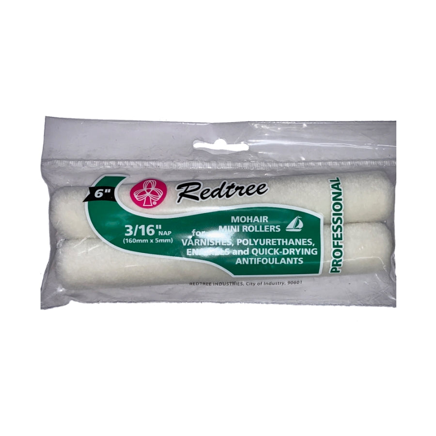 Redtree Industries 6" Mohair Mini Roller - Twin Pk