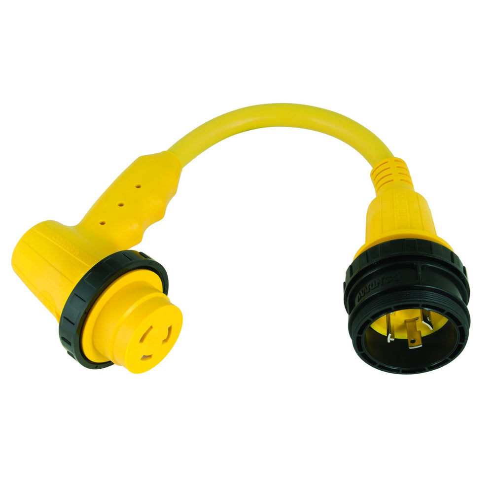 Marinco ParkPower by Right Angle Adapter, 30A 125V Locking