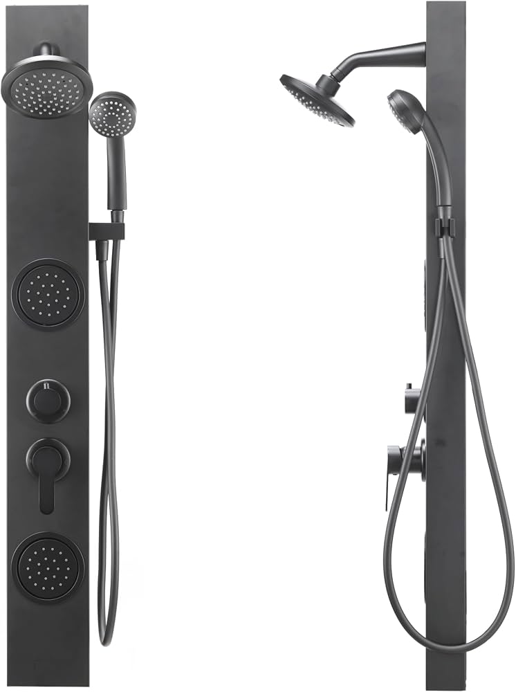 Dura Faucet RV 4-Spray Rain Shower Panel DF-SA914-MB