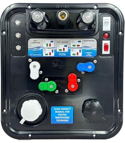 B&B Nautilus P4 RV Water Control Panel - 12-1/2" Tall x 11-1/2" Wide