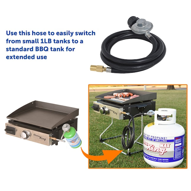 Flame King Regulator Hose Adapter Connect to 20Lb Tank for 17"/22" Blackstone