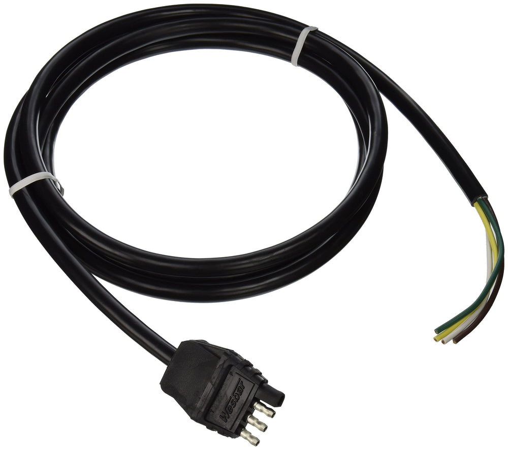 Wesbar Wiring Connector, 4-Way Flat Trailer End, 8 ft. Length Wire