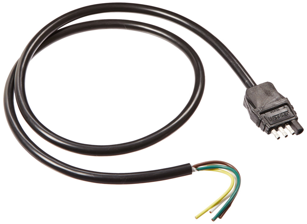 Wesbar Wiring Connector, 4-Way Flat Trailer End, 48 Inch Length Wire