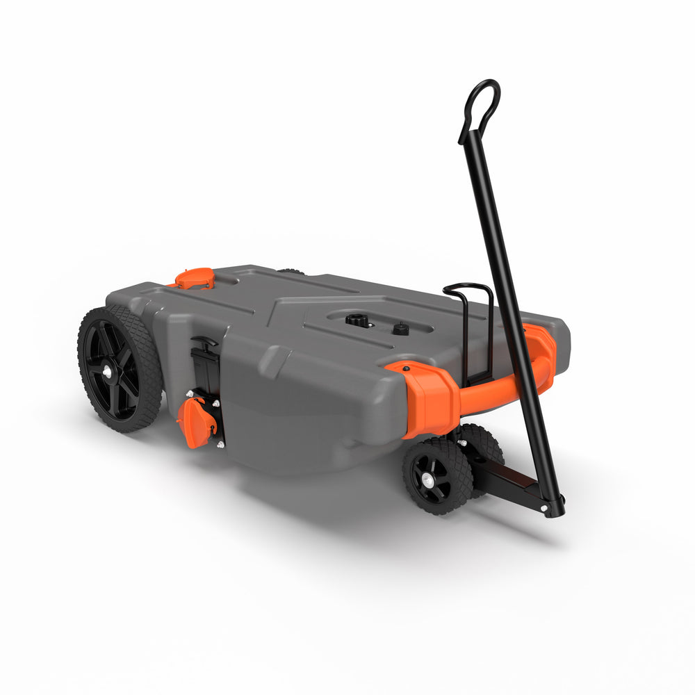 Camco Rhino 28-Gal RV Tote Tank - Steerable Front Wheels