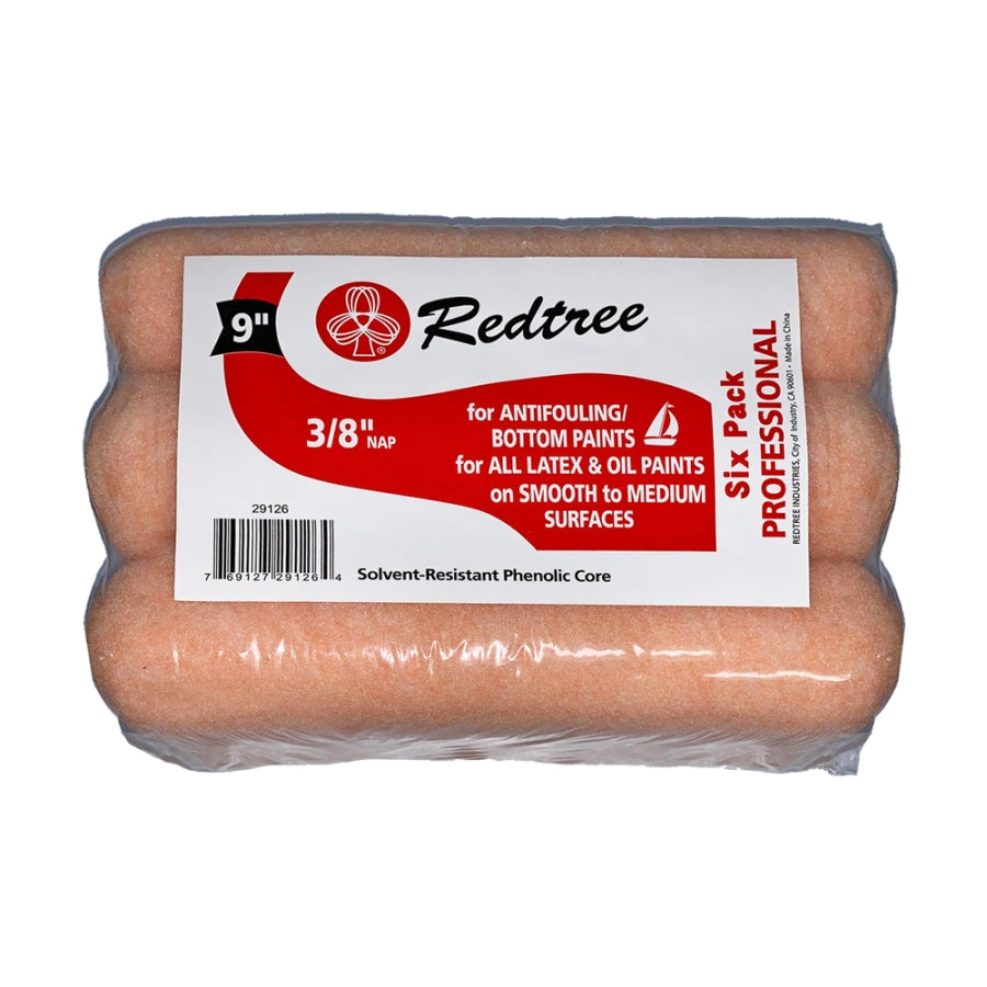 Redtree Industries 9" x 3/8" Bottom Paint Roller - 6pk