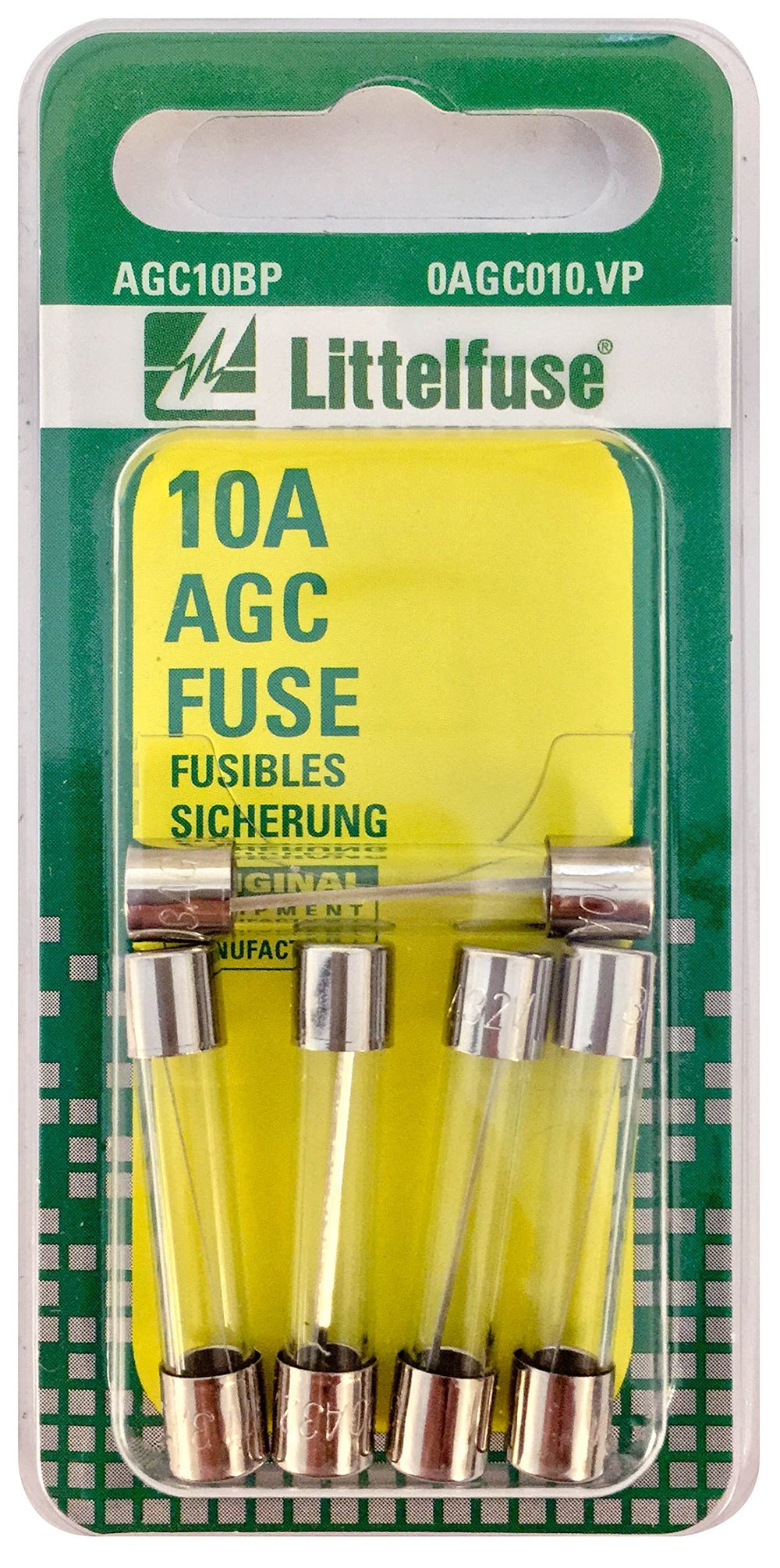 Littelfuse AGC Series Glass Fuses AGC10BP