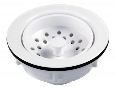 JR Products White Plastic Kitchen Sink Strainer