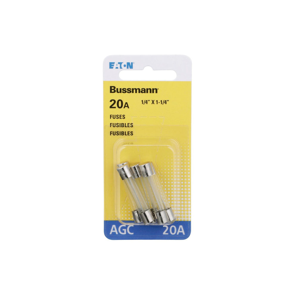 Bussmann AGC Series 20 Amp Silver Glass-Tube Fuses (5-Pack)
