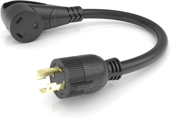 Furrion 30A Connector to 30A 4-Prong Plug, Black #