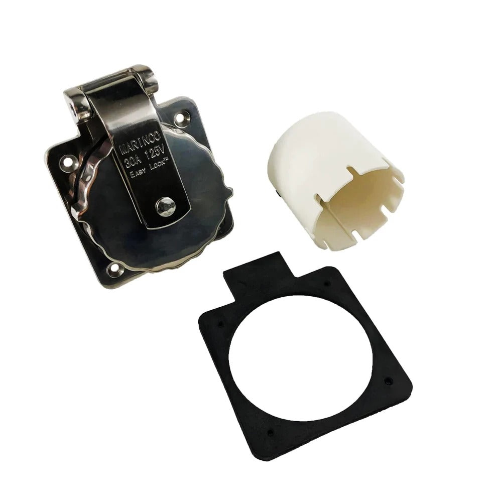 Marinco 30A Stainless Inlet 303SSEL-BRV