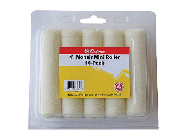 Redtree Industries 4" x 3/16" Mohair Mini Roller - 10 Per Pack - Industries