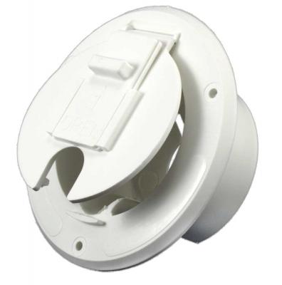 JR Economy 4.5"D Polar White Round Electric Cable Hatch - CAMPERiD