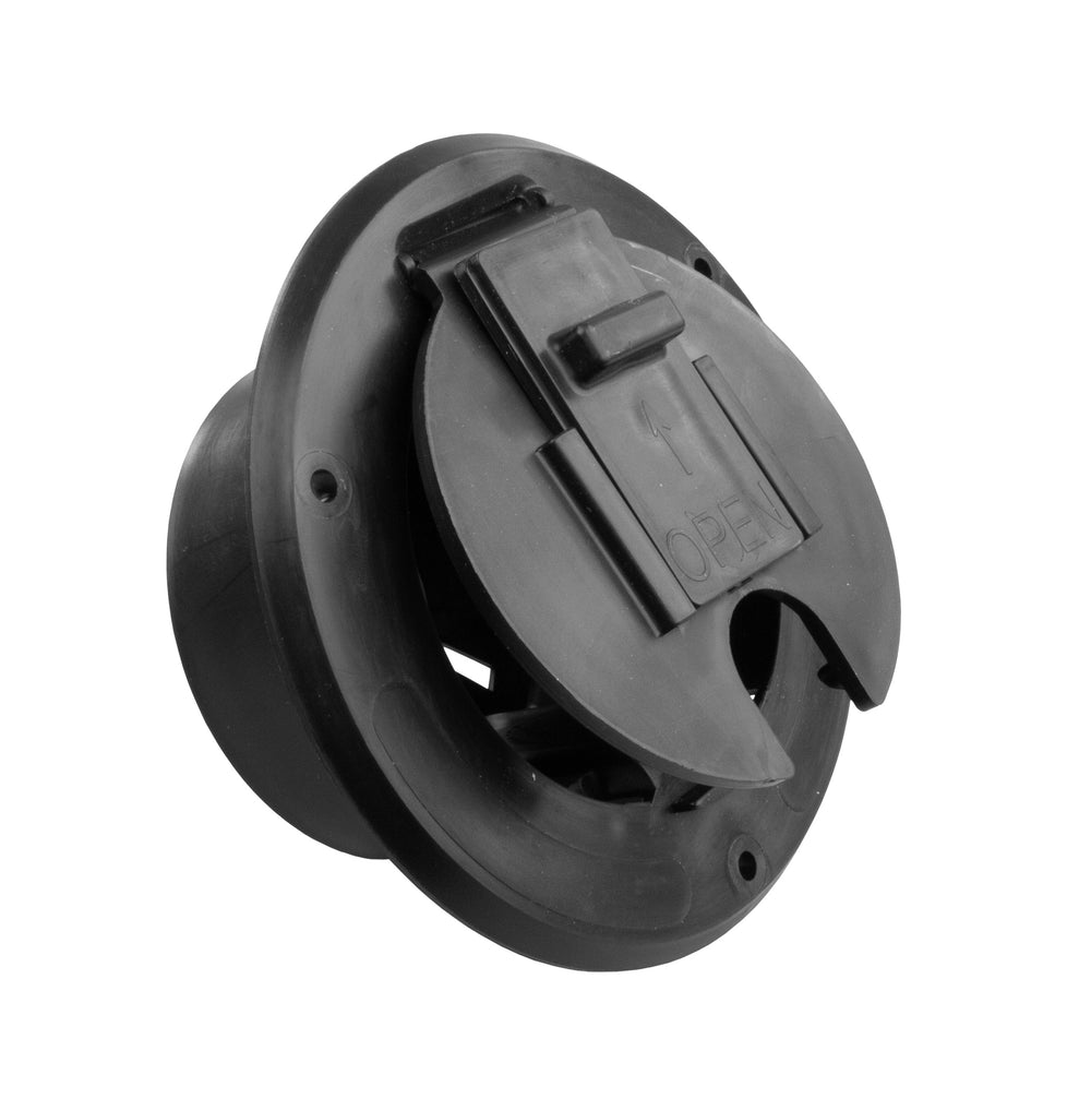 JR Products Round Cable Hatch in Black