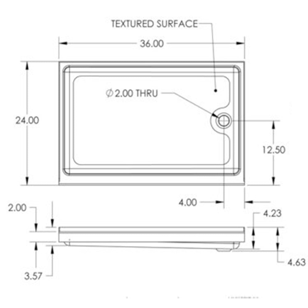 Recreation Specialty Shower Pan / Tray SP2436WR