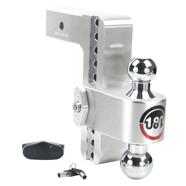 Weigh Safe 180 Degree Aluminum Hitch, 2.5 in Chrome Ball