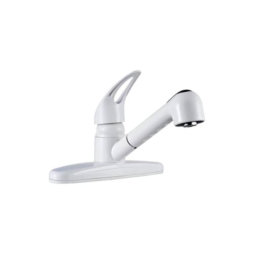 Dura Faucet White Non-Metallic Pull-Out RV Kitchen Faucet