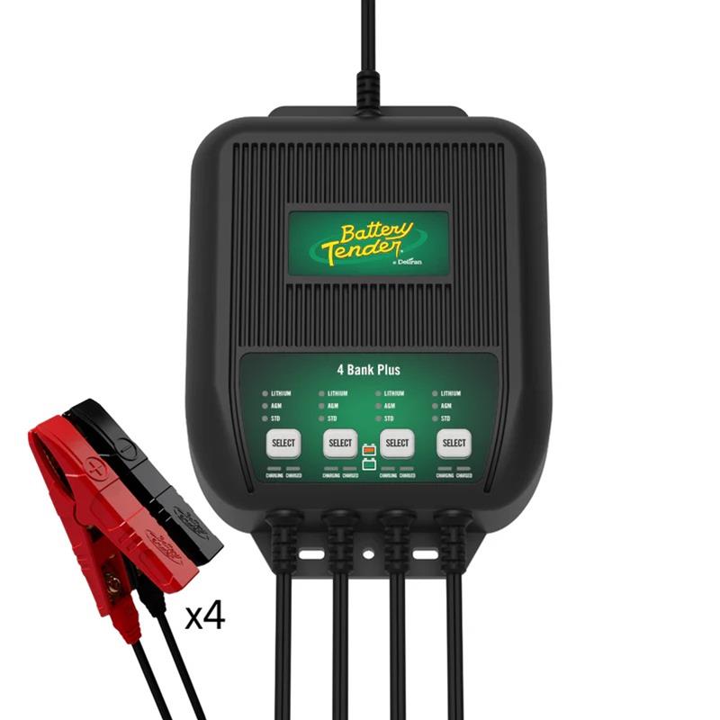 Battery 4 Bank, 1.25 AMP 12V Battery Charger