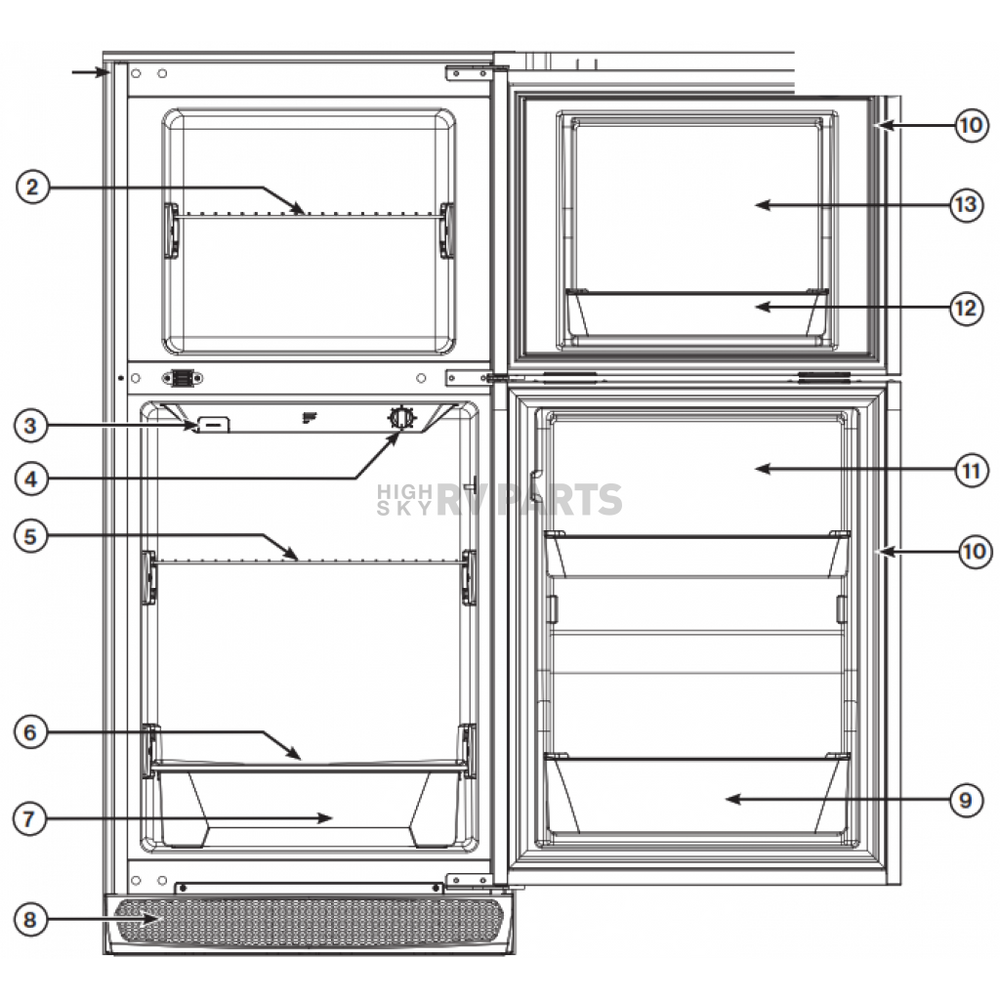 Furrion Replacement RV Refrigerator Bottom Hinge