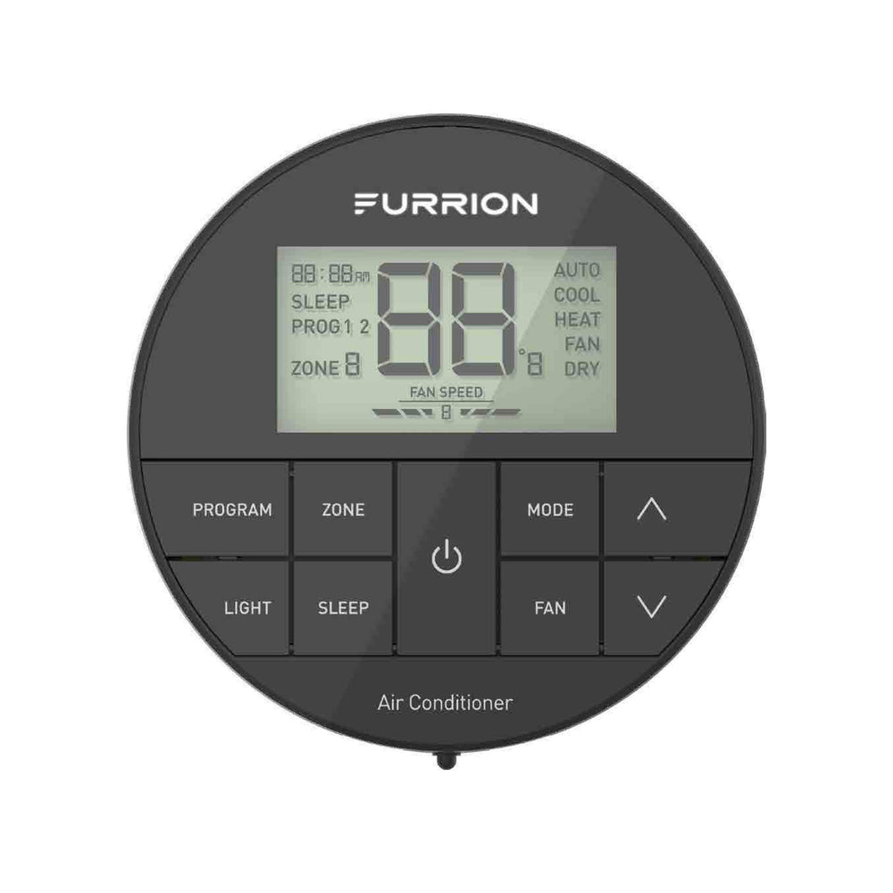 Furrion Chill® Multi-Zone Wall Thermostat - Black, 3 Fan Speeds (R32) #FACW12ESZA2-BL-AM