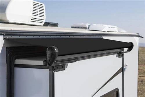 Carefree/ Alpine™ 202.5" Black Vinyl Standard Slide-Out RV Awning with Rail