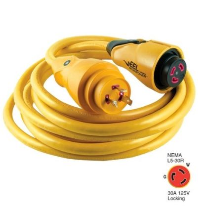Marinco CS30-50W EEL Cordset, 30A 125V, 50', White