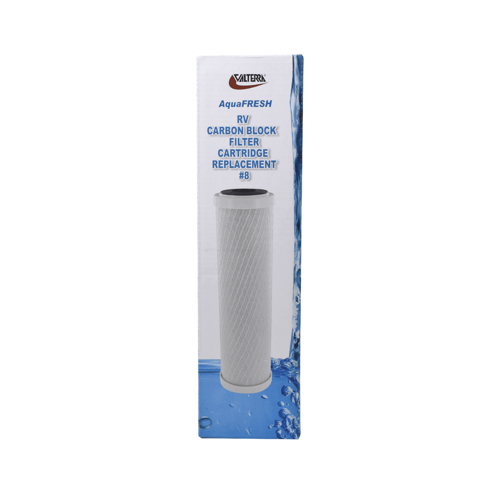 Valterra AquaFRESH Carbon Block Filter, Exterior Cartridge Replacement, 10″, Shrink wrap w/Label