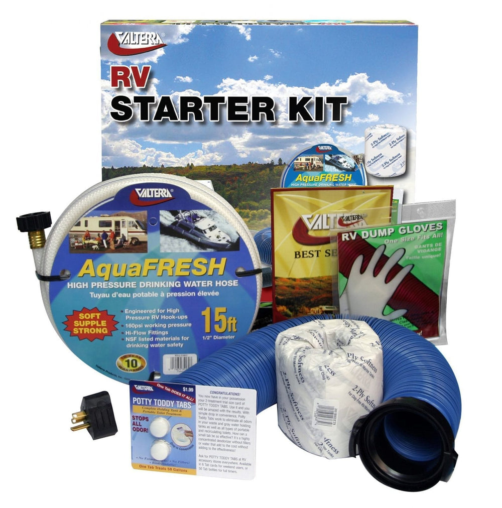 Valterra RV Starter Kit, Basic, with Potty Toddy, Boxed