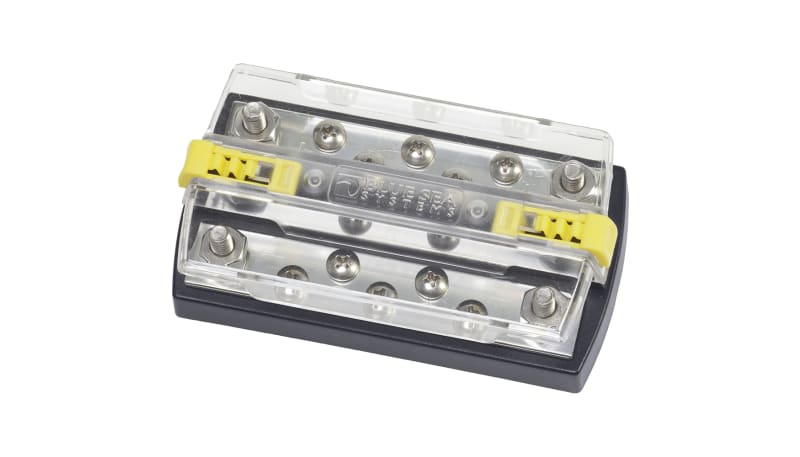 Blue SEA DualBus Plus 150A BusBar - 1/4"-20 Stud 5 Gang