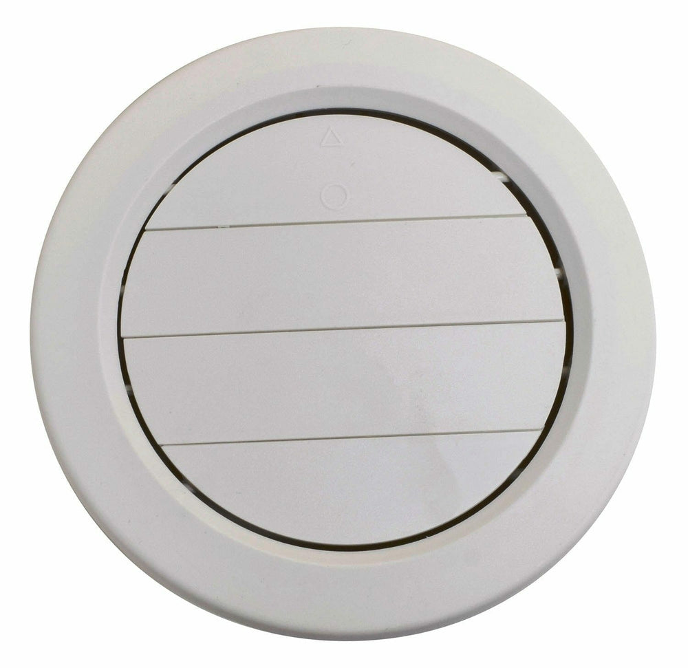 Valterra Heating and A/C Register, 5″, Rotating/Dampered, Covered Screws, Plastic, 7/8″ Collar, Medium White, Carded