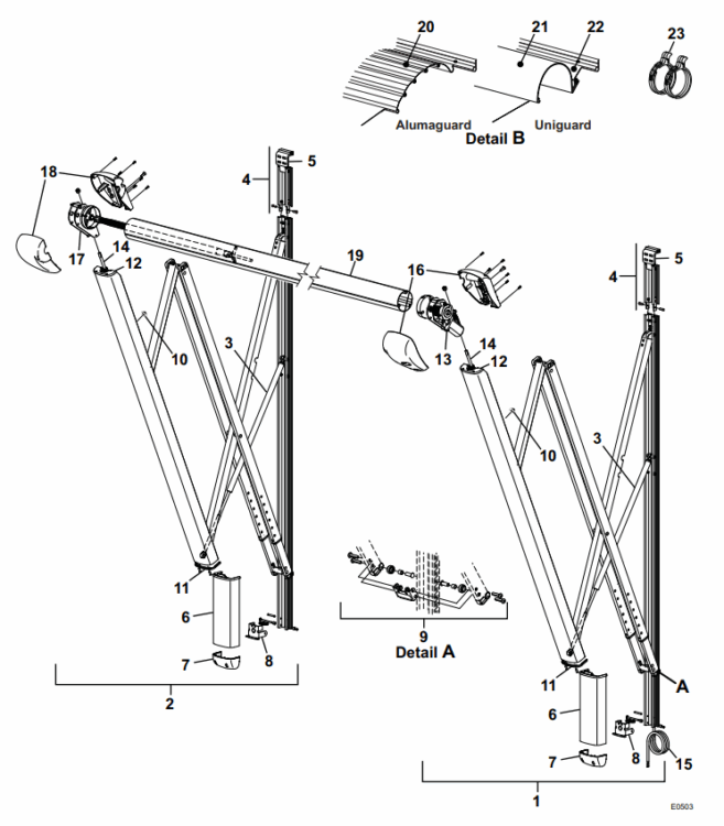Carefree/ Carefree RV 610700-240WHT Lat SGL Awning Rail, 20',0" - White