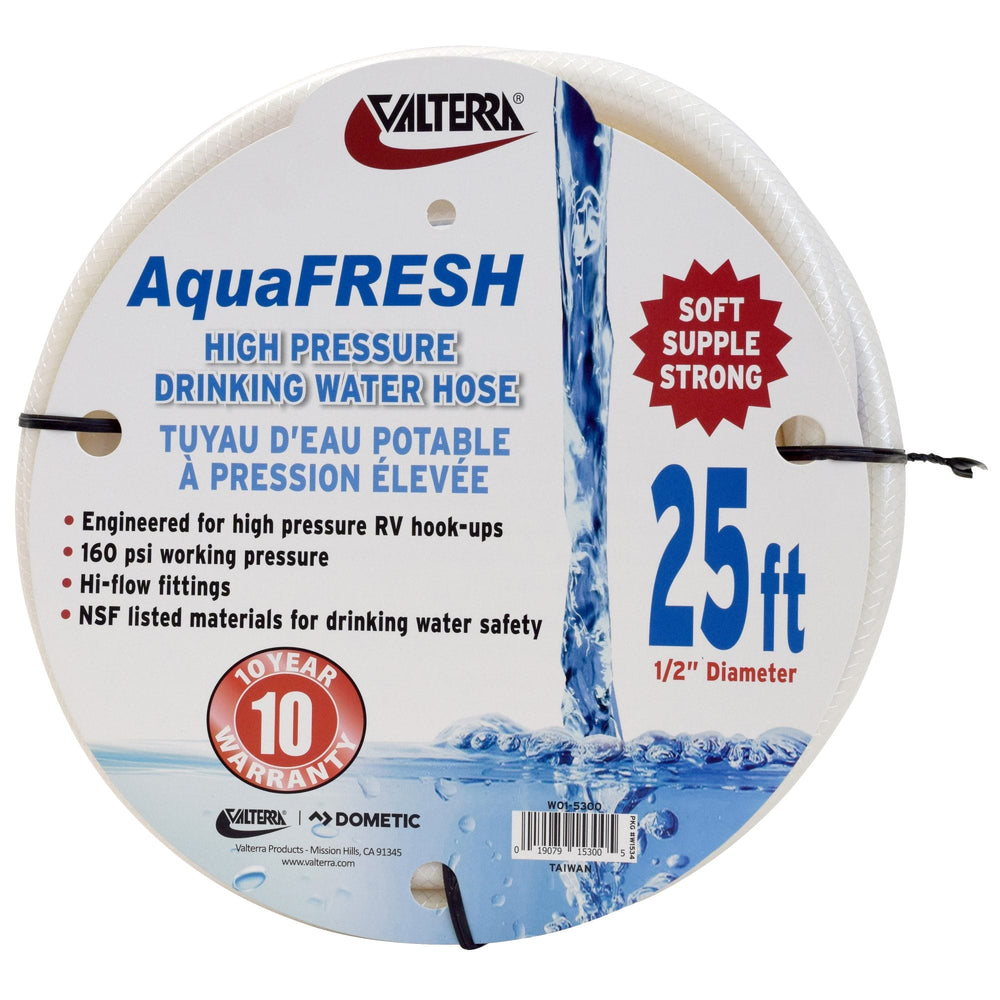 Valterra Drinking Water Hose, 1/2″ x 25′, White