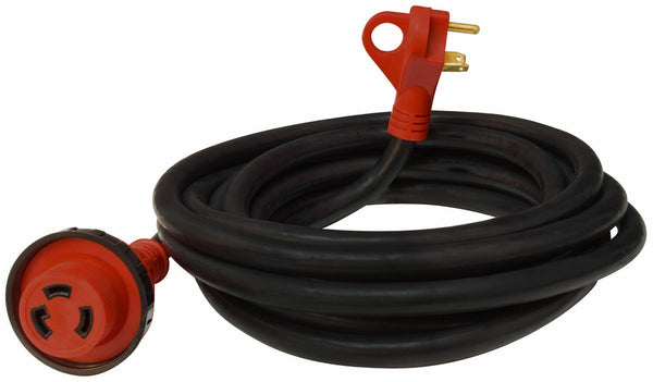 Mighty Cord 30Amp Detachable Power Cord with Handle, 25′, Red, Boxed