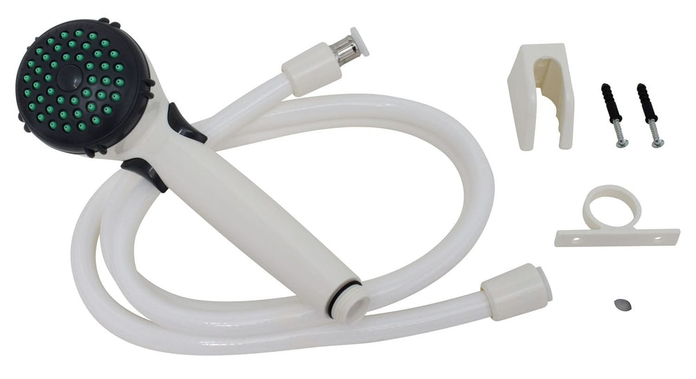 Valterra Hand Held Shower Kits – Single Function, White With White Vinyl Hose, Carded