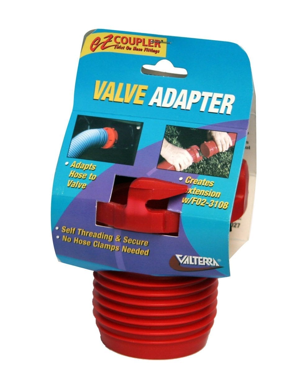 Valterra EZ Coupler Valve Adapter, Red, Carded