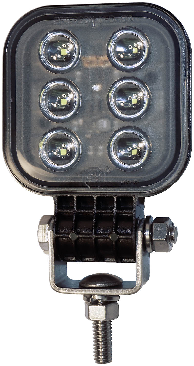 LED Work Light, Square, Pedestal-Mount, 500 Lumens, Multi-volt, Hardwired w/ stripped leads, 3″X 3″, white light, bulk pack