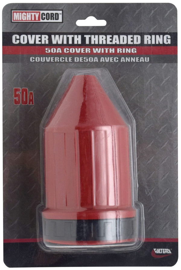Mighty Cord 50 Amp Cover with Threaded Ring, Red, Carded