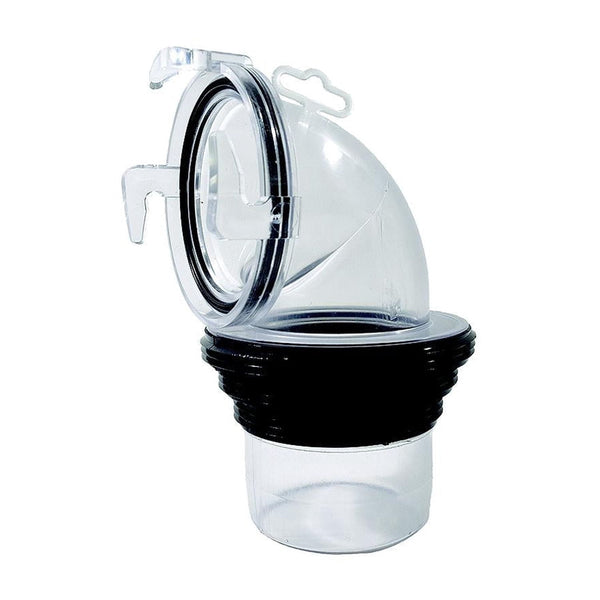 Valterra EZ Coupler® 90° Bayonet Sewer Fitting, Clear/Black, Boxed