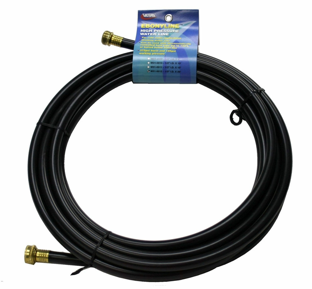 Valterra Drinking Water Hose, Ebonyline, 1/2″ x 25′, Black