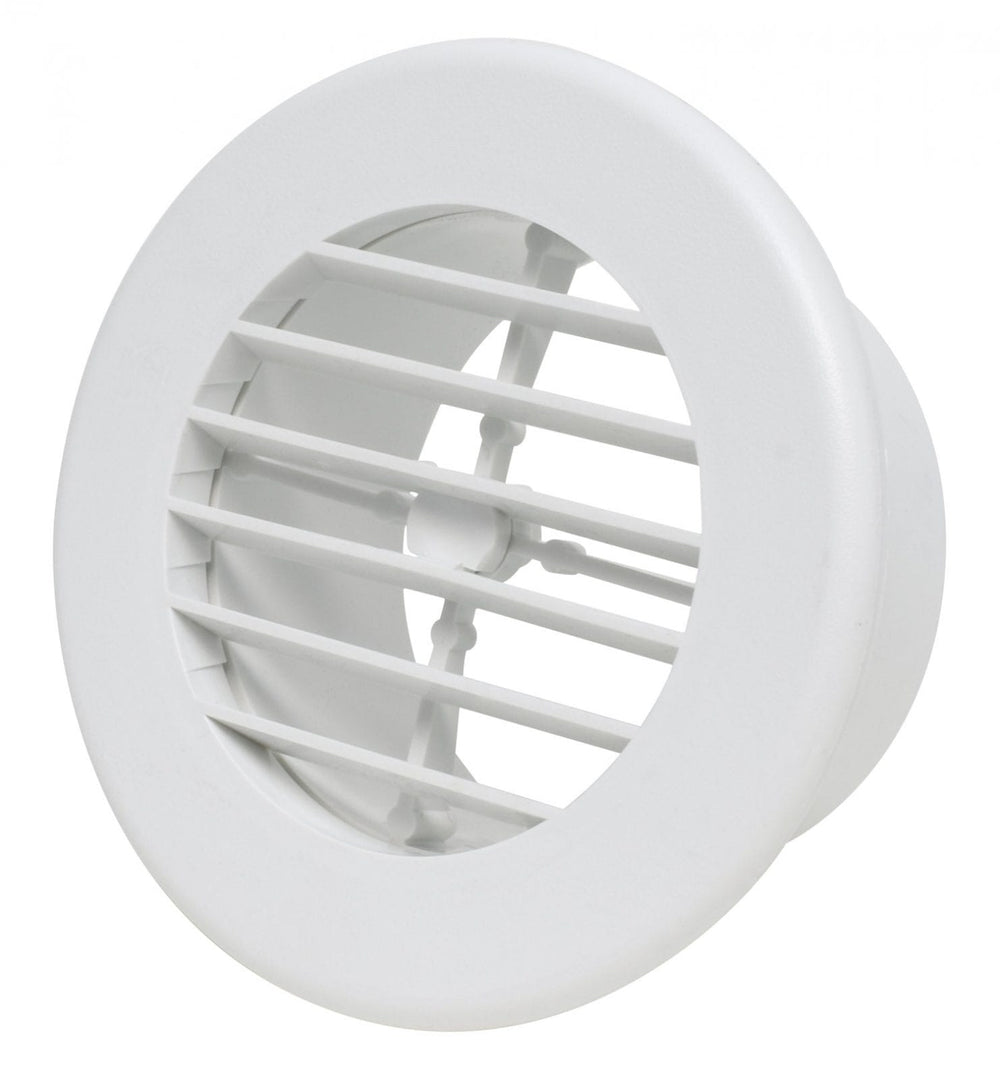 Valterra Heating and A/C Register, 4″, Rotating, Covered Screws, Plastic, White, Carded
