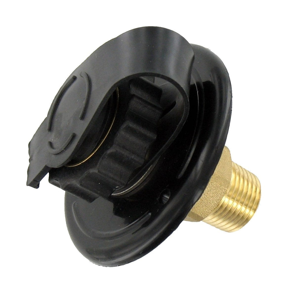 Valterra Water Inlet, 2-3/4″ Flange, MPT, Lead-Free Brass, Black, Bulk