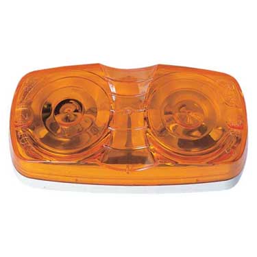 Incandescent Marker/ Clearance, PC-Rated, Rectangular, Double Bulls-Eye, 4″X2″, amber, Viz Pack
