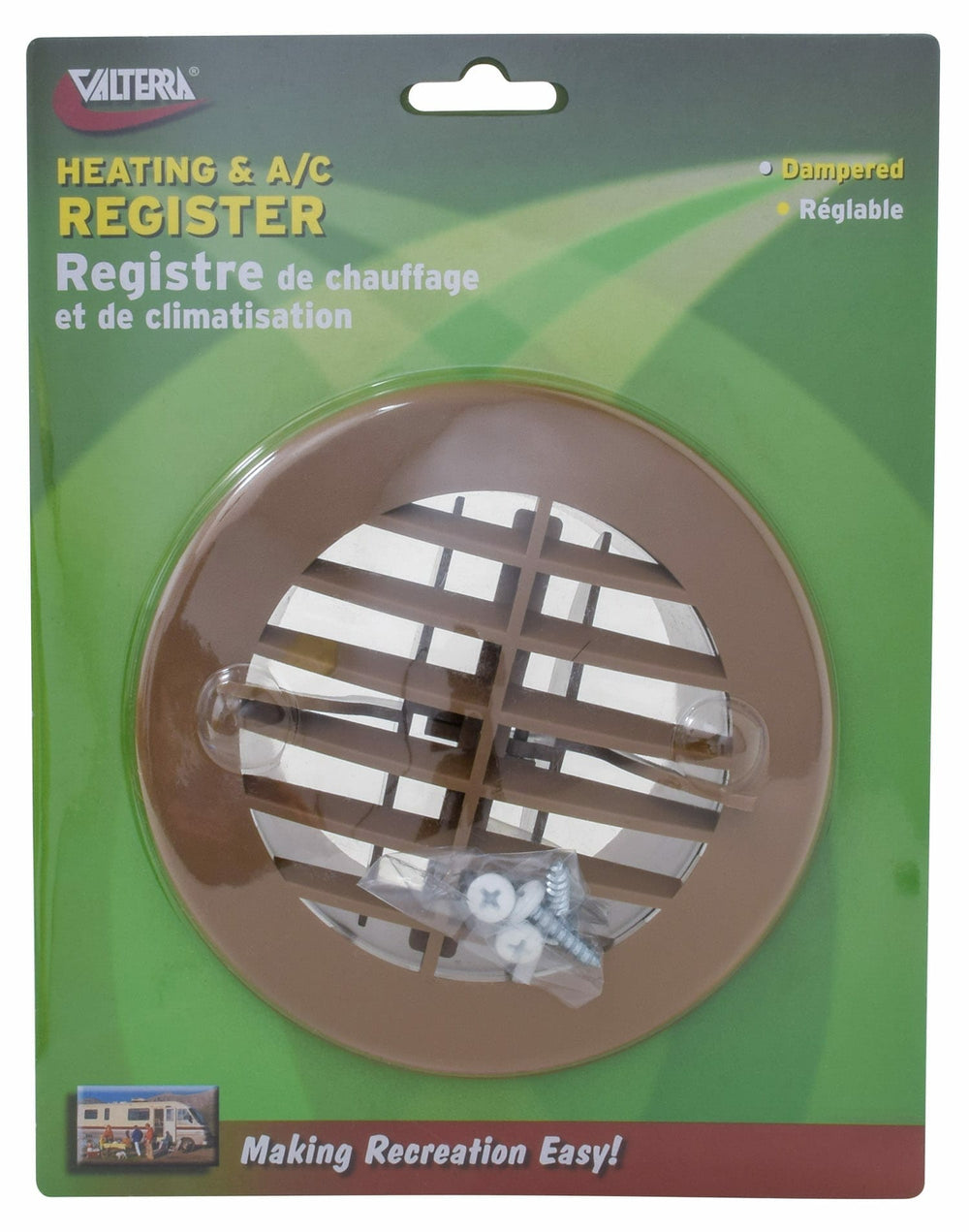 Valterra Heating and A/C Register, Round, Beige, Carded