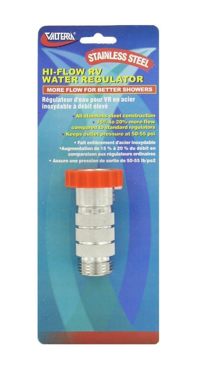Valterra Water Regulator, High Flow, Stainless Steel, Carded