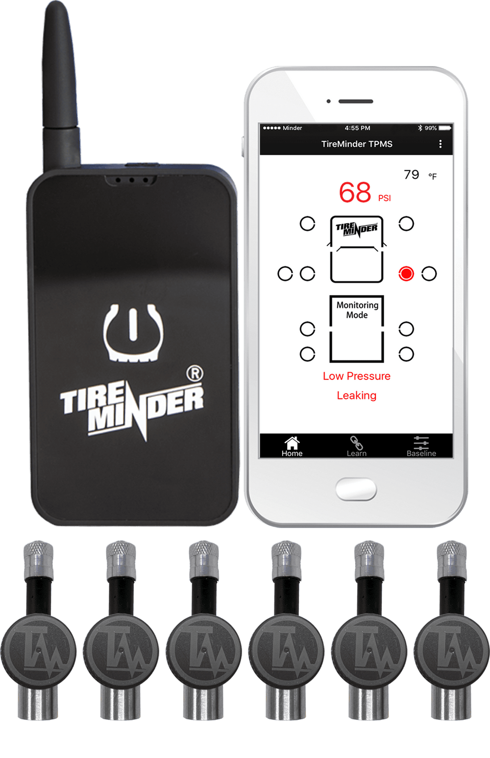 Valterra TireMinder Smart TPMS with 6 Flow Through Transmitters