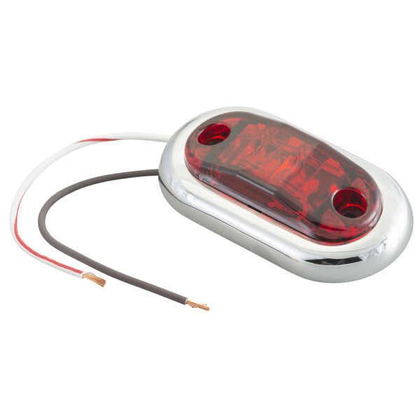 Grote 45002-5 2 1/2" Oval LED Clearance Marker Light, w/ Chrome Bezel, Red